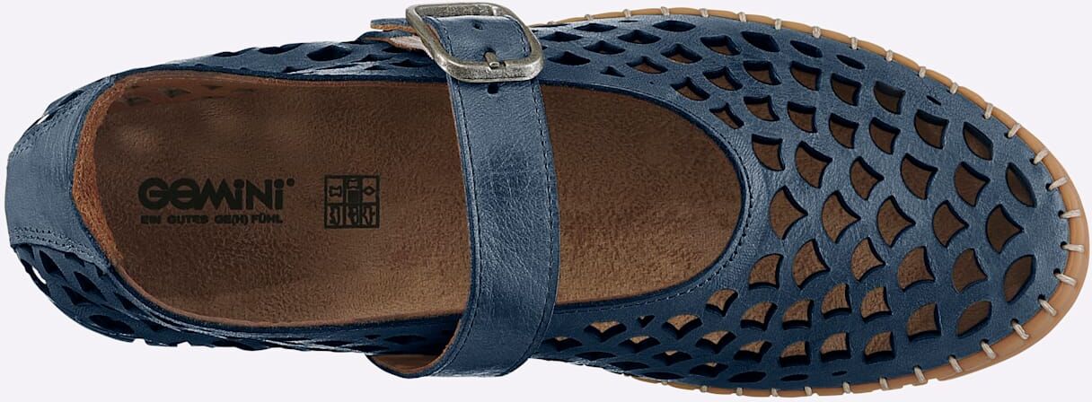 Slipper GEMINI, Damen, Gr. 38, royalblau, Glattleder, Schuhe Slipper