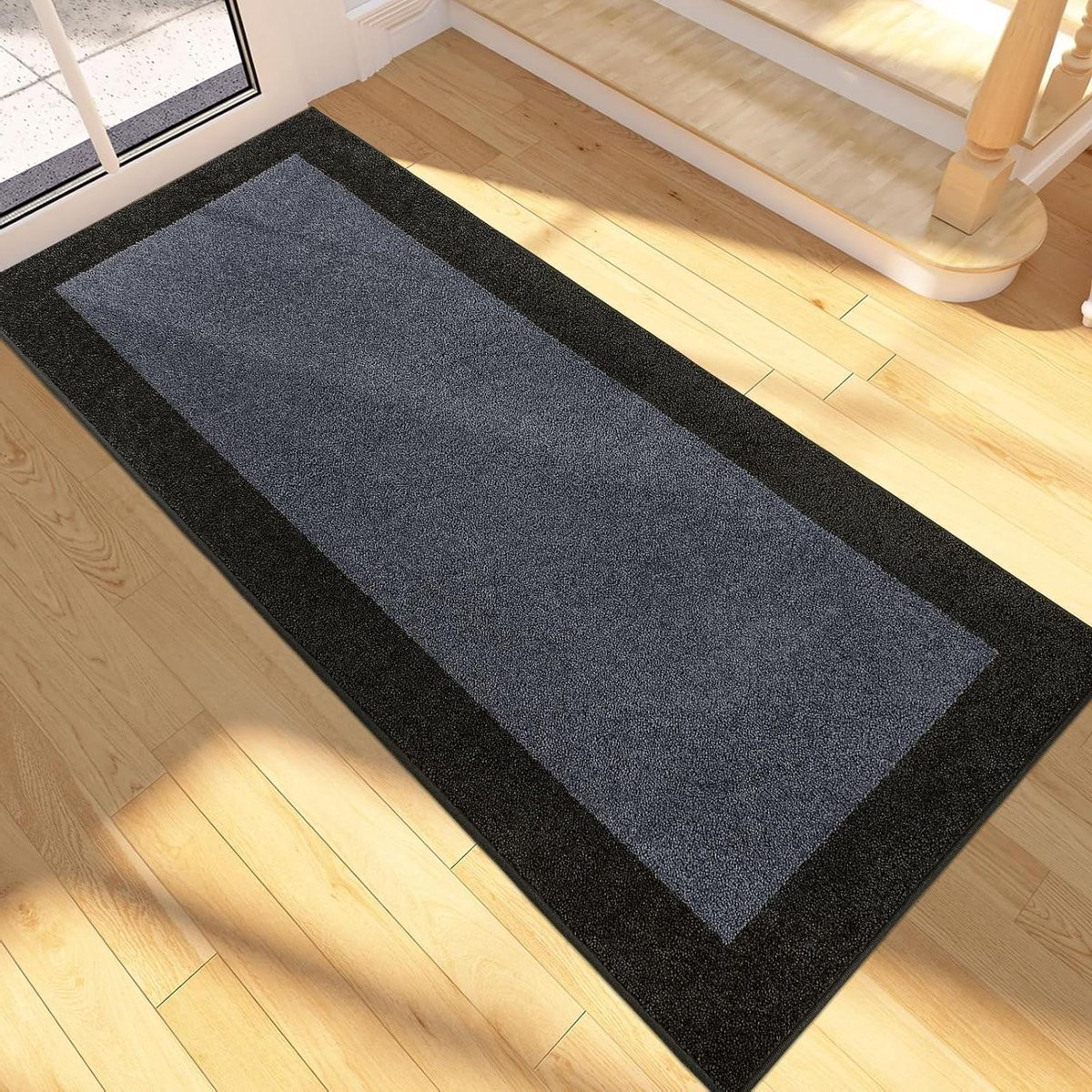 Vuilvangmat voor binnen Houtskool - Antislip voetmat - 60 x 210 cm