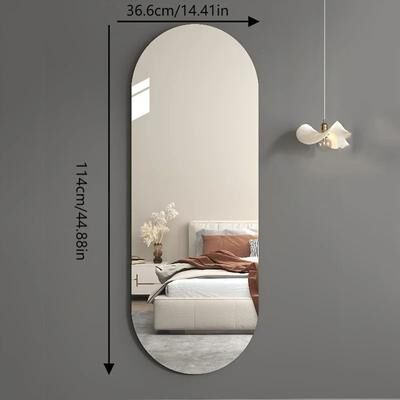 Uplifted Finds Acrylic Arched Integrated Mirror   High Definition Self Adhesive Reflective Panel   Modern Arched Full Body Wall Mirror 36.6 X 114 Cm 2 Pcs