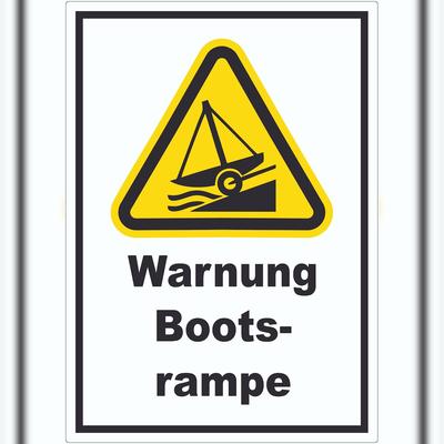 HB-Druck Aufkleber Warnung Bootsrampe A7 (74x105mm)