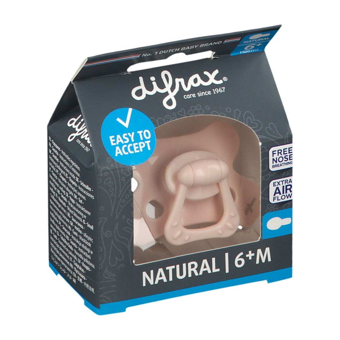 Difrax Fopspeen Blossom Natural 6 Maanden+ 1 St Schnuller