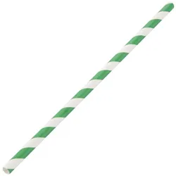 Gastronoble Fiesta Green 250 biologisch abbaubare Papiertrinkhalme grün geringelt