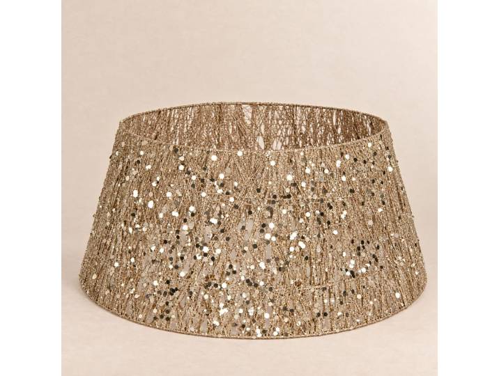 Weihnachtsbaumständer aus goldfarbenem Metallfasermaterial, 60 cm lang