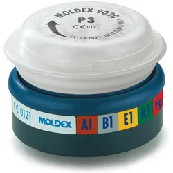 Moldex, Atemschutzmaske, Kombifilter A1B1E1K1Hg P3 RD, für Serie 7000 + 9000, EasyLock, organisch (6x)