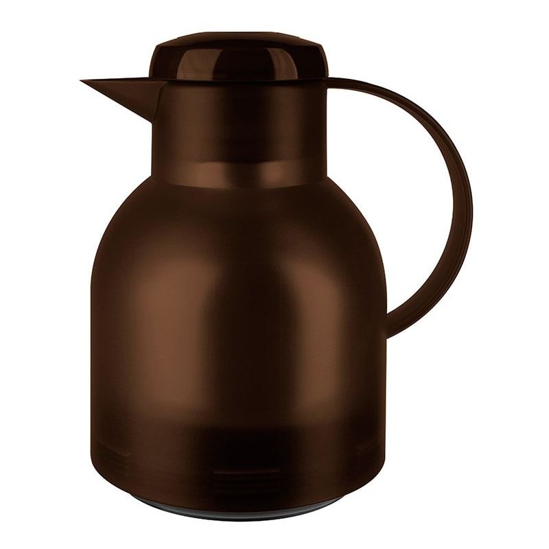 Emsa SAMBA Isolierkanne, 1 Liter (dunkelbraun/transparent, QUICK PRESS Verschluss)