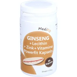 Ginseng + Lecithin + Zink + Vitamine Powerfit Kap 60 ST