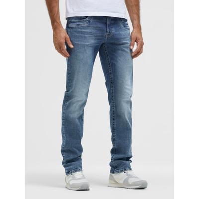 Regular-fit-Jeans CAMP DAVID, Herren, Gr. 29, blau, Denim/Jeans, Material: 98% Baumwolle, 2% Elasthan, Zusatz: Enthält nichttextile Teile tierischen Ursprungs (Badge), unifarben, regular fit, Jeans, mit normaler Leibhöhe