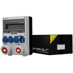 Baustromverteiler Unbestückter Verteiler TD 32A Elektroverteiler 16A 4x230V Schuko IP67 Mennekes DV-2213-D