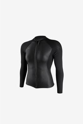 O'Neill s Bahia 1.5mm Front Zip Jacket in Glideblk/Blk/, Size 10