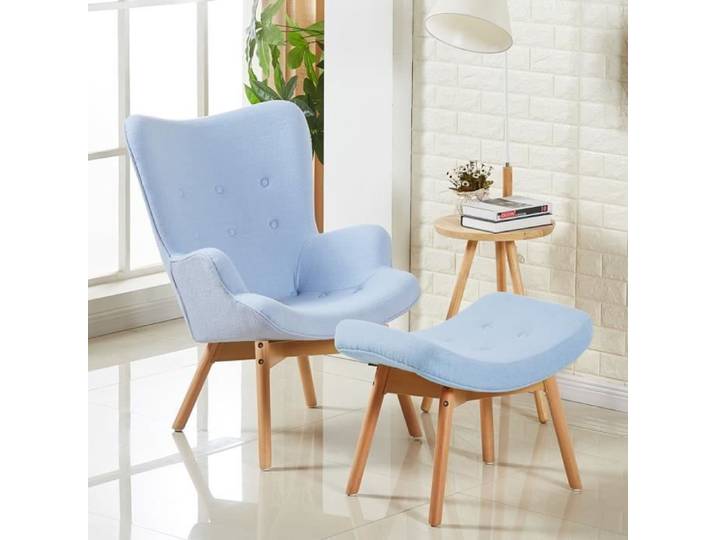 Fauteuil scandinave bleu - Stockholm - DESIGNETSAMAISON