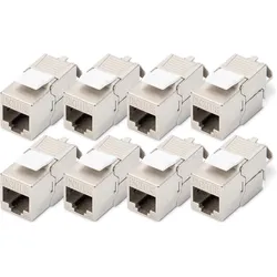 Digitus CAT 6A Keystone Jack, geschirmt, 8 Stück. werkzeugfreie Verbindung (Keystone Modul), Zubehör Netzwerk