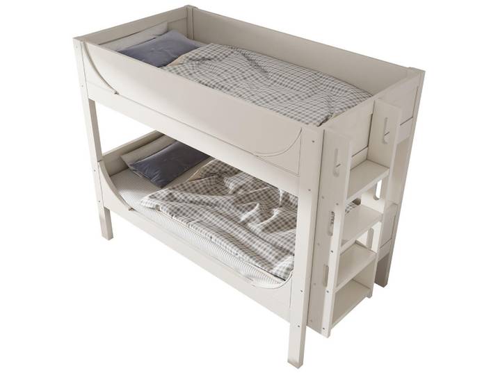 Flora Grace Etagenbett 90/200 cm Weiß, trennbar mit flexibel montierbarer Leiter, 90x200 cm, Babymöbel & Kindermöbel, Kinderzimmer & Jugendzimmer, Stockbetten