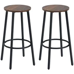 HOMCOM Barhocker, 2er-Set Barstühle mit Fußstütze, Tresenhocker mit Stahlgestell