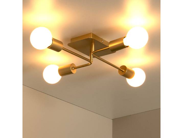 Deckenleuchte Lester Typ A 39 x 9 x 51cm Gold Eisen E27