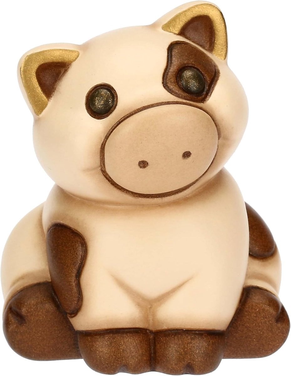 Mini Varkensbeeldje Wit Keramiek Decoratie Figuur 4.8 cm