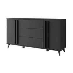 Sideboard  Helsinki , schwarz , Maße (cm): B: 150 H: 77,8