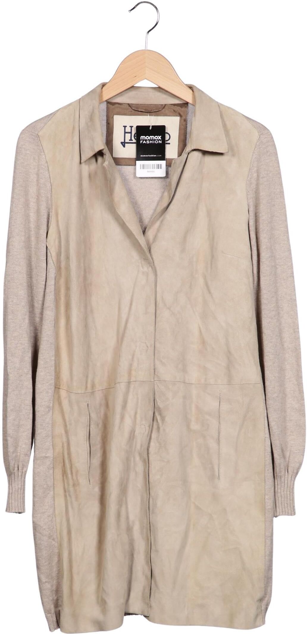 Herno Damen Mantel, Beige, Gr. EU 38 (IT 44), Synthetik / Leder / Viskose / Baumwolle - Second Hand
