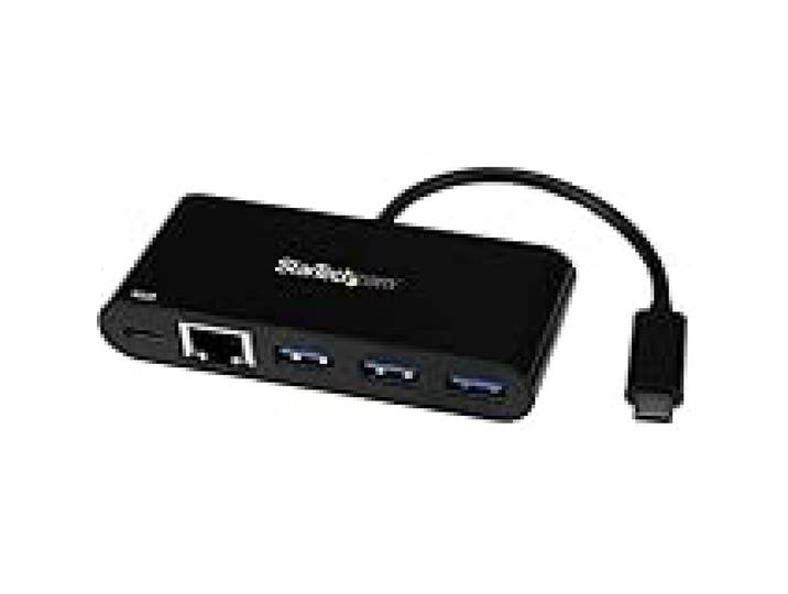 StarTech Hub USB-C 3 Ports, 3x USB-A, GbE, Power Delivery 60W, Windows
