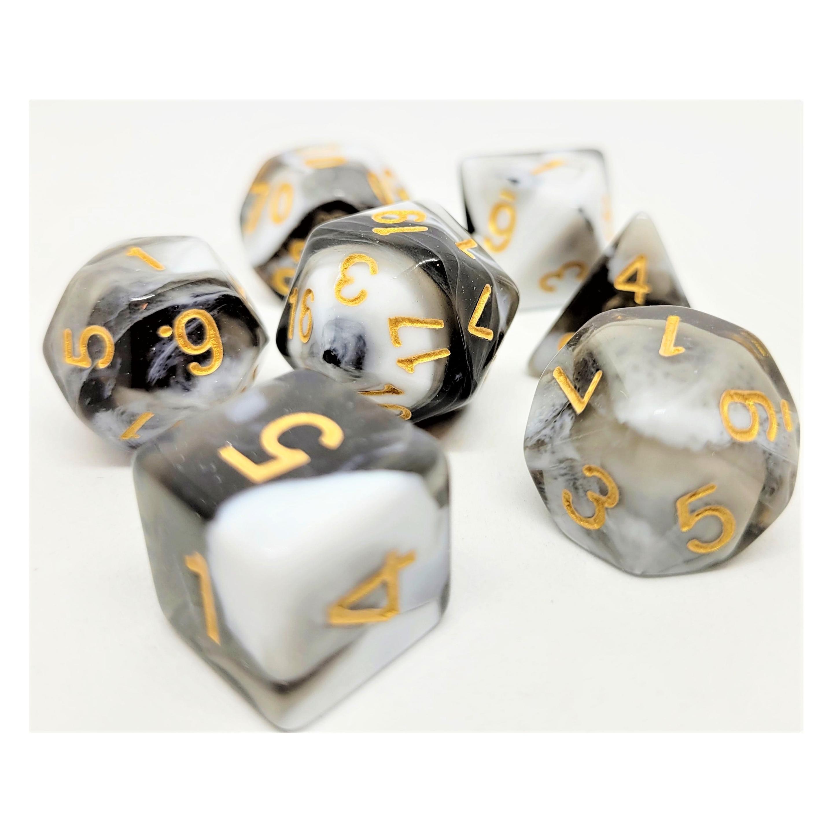 Dice4friends Würfelset Racing: Black/White (7) (DIC37319)