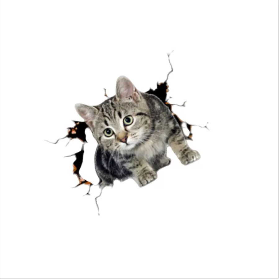INF Kreativer Auto 3D Stereo Blumenkatze Kleiner Aufkleber (2 Stück) - Niedlicher Cartoon-Katzen-Autoaufkleber