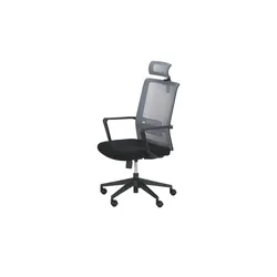 Bürodrehstuhl mit Kopfstütze  Zusam , schwarz