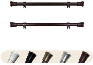 InStyleDesign 5/8 inch Side Curtain Rod 12-20 inch long (Set of 2)