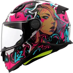 LS2 FF812 Cyberg, Integralhelm Kinder - Pink/Schwarz/Turqoise - S