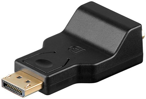 Goobay 63489 DisplayPort naar VGA adapter, verguld, zwart - DisplayPort naar VGA (15-polig)