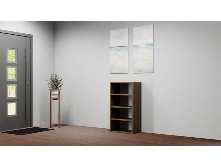 Offenes Highboard aus Holz Nussbaum (amerika­nisch) Natur geölt