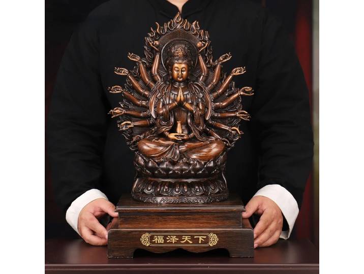 Déesse de la miséricorde Bodhisattva ornements attirer la richesse mille mains déesse de la miséricorde Statue artisanat décor à la maison cadeau de bureau