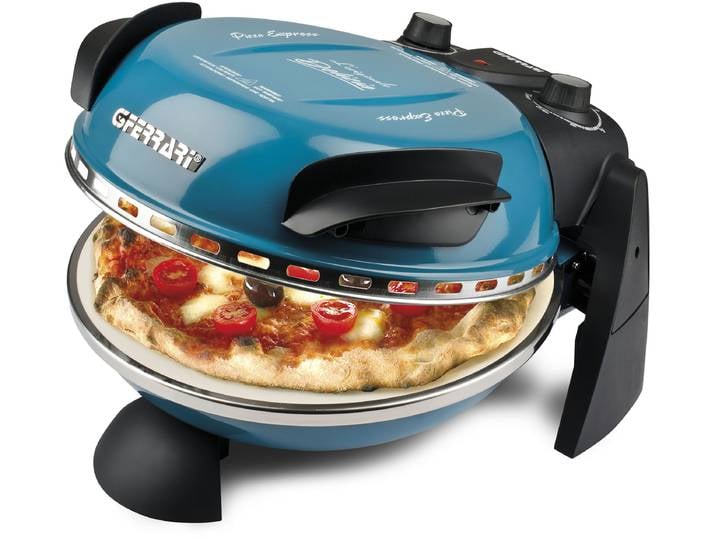 G3FERRARI Pizzaofen G3Ferrari Delizia G1000604 blau inkl. Pizzaschaufel + Rezeptheft , blau, B:34,5cm H:21cm T:33cm, Pizzaöfen, bis 400 C mit Pizzastein – die Ikone unter den Pizzaöfen, Pizzaofen