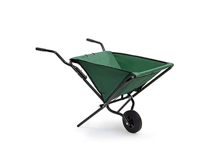 Relaxdays Schubkarre faltbar, HxBxT:66x64x112cm, Stahl, Polyester, grün