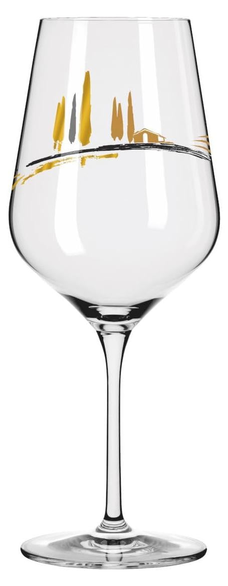 Dripio Wijnglas met Toscaanse motieven, roze goud, 500 ml