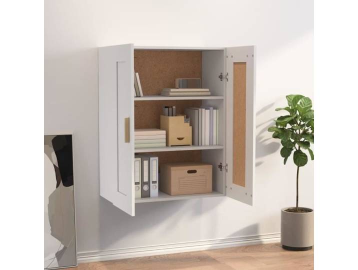 Armoire murale - ZERONE - ZR004 - Bois d'ingénierie - Blanc - 69 5x32 5x90 cm