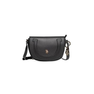 Schultertasche U.S. POLO ASSN. "LAWSON FLAP CROSSBODY BAG Damen", Damen, Gr. B/H/T: 6cm x 15cm x 6cm onesize, schwarz, Polyurethan, Taschen Schultertasche, Schultertasche Damen, Abendtasche, Fashion, Lifestyle, Sale