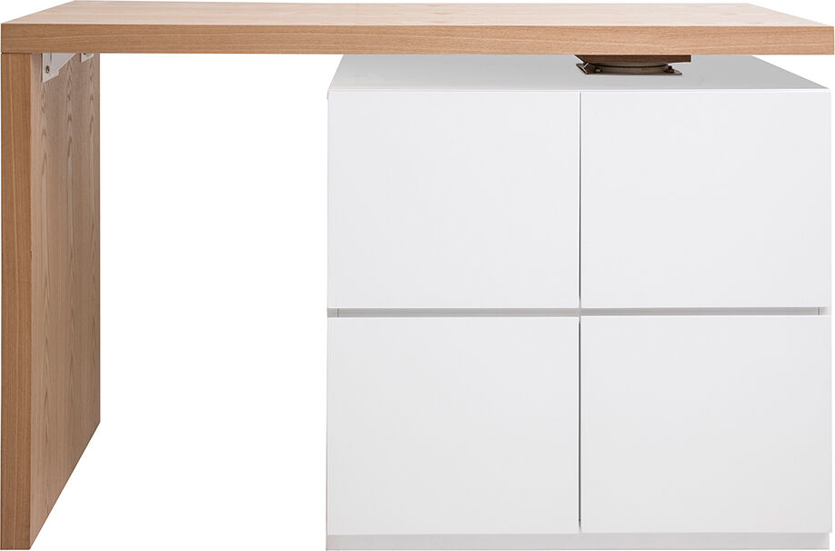Miliboo Modularer Stehtisch mit Stauraum in Mattweiß und Eiche H91 cm MAX