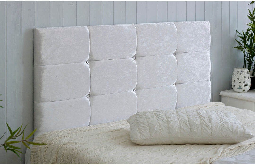 Fairmont Park Upholstered Headboard White Velvet Single (3')