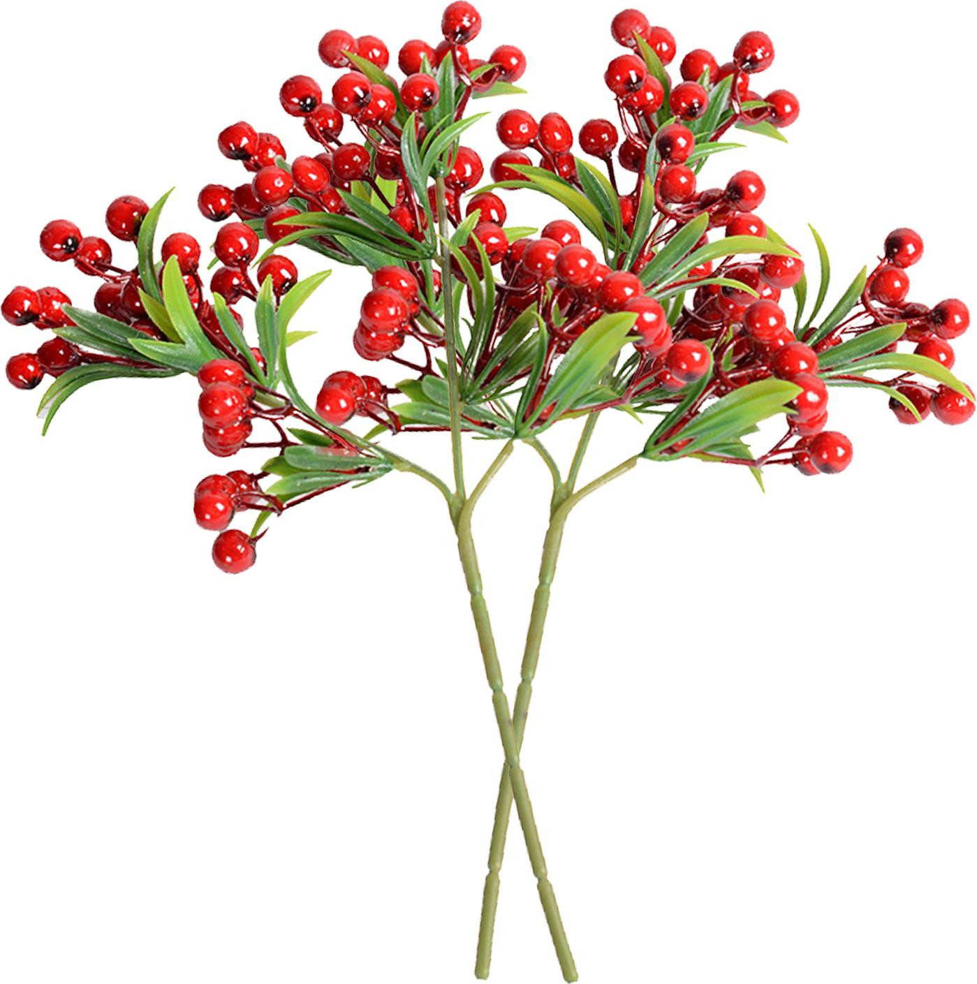 Cocosity Kunstplant met rode bessen voor kerstdecoratie
