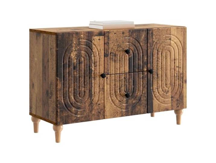 KTHLBRH TV-Schrank aus antikem Holz, 89 x 34,5 x 60 cm Technisches Holz, 2 Türen mit Scharnieren, Griffe aus Stahl, Regale für Wohnzimmer