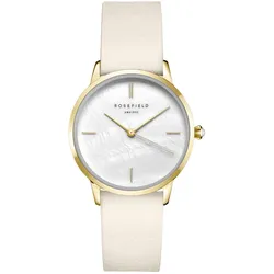 Rosefield RMBLG-R04 Damenuhr Pearl Edit mit Lederband Goldfarben