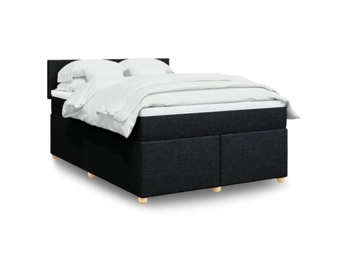RJPLMFV Lattenrost mit Matratze, Schwarz, 140 x 200 cm Polyestergewebe, Taschenfedern, abnehmbarer Bezug, komplettes Design
