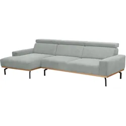ECKSOFA mit Longchair links Katrien Cordstoff silber