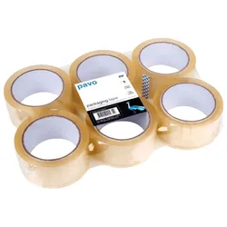 PACKBAND KLAR - 6 Rollen PP Klebeband, 66 m x 50 mm, transparent