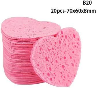 Uplift Treasures 20 Or 50 Piece Natural Cellulose Facial Cleansing Sponge Set 50pcs 60x51x8mm