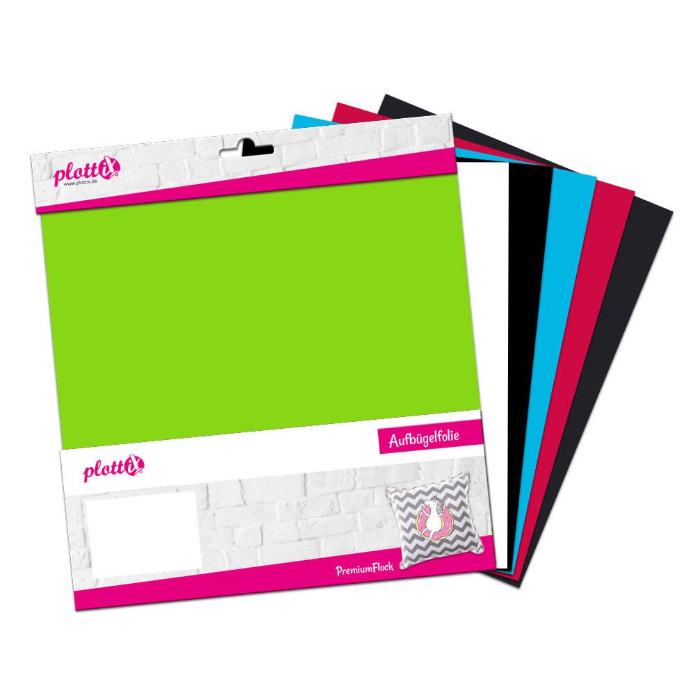 plottiX PremiumFlock Bundle 1 - 6 Stück (30 cm x 30 cm) PL0101899