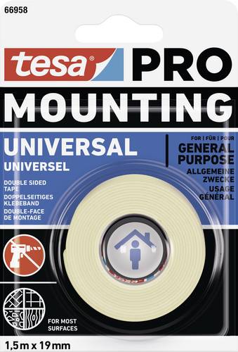 Tesa Mounting PRO Universal 66958-00000-00 Montageband Weiß (L x B) 1.5m x 9mm
