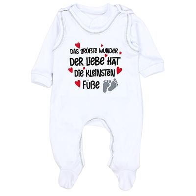 Strampler TUPTAM "Strampler Baby Strampler Set mit Spruch", Mädchen, Gr. 68, N-Gr, weiß (das größte wunder der liebe, weiß), Obermaterial: 100% Baumwolle CO., Overalls