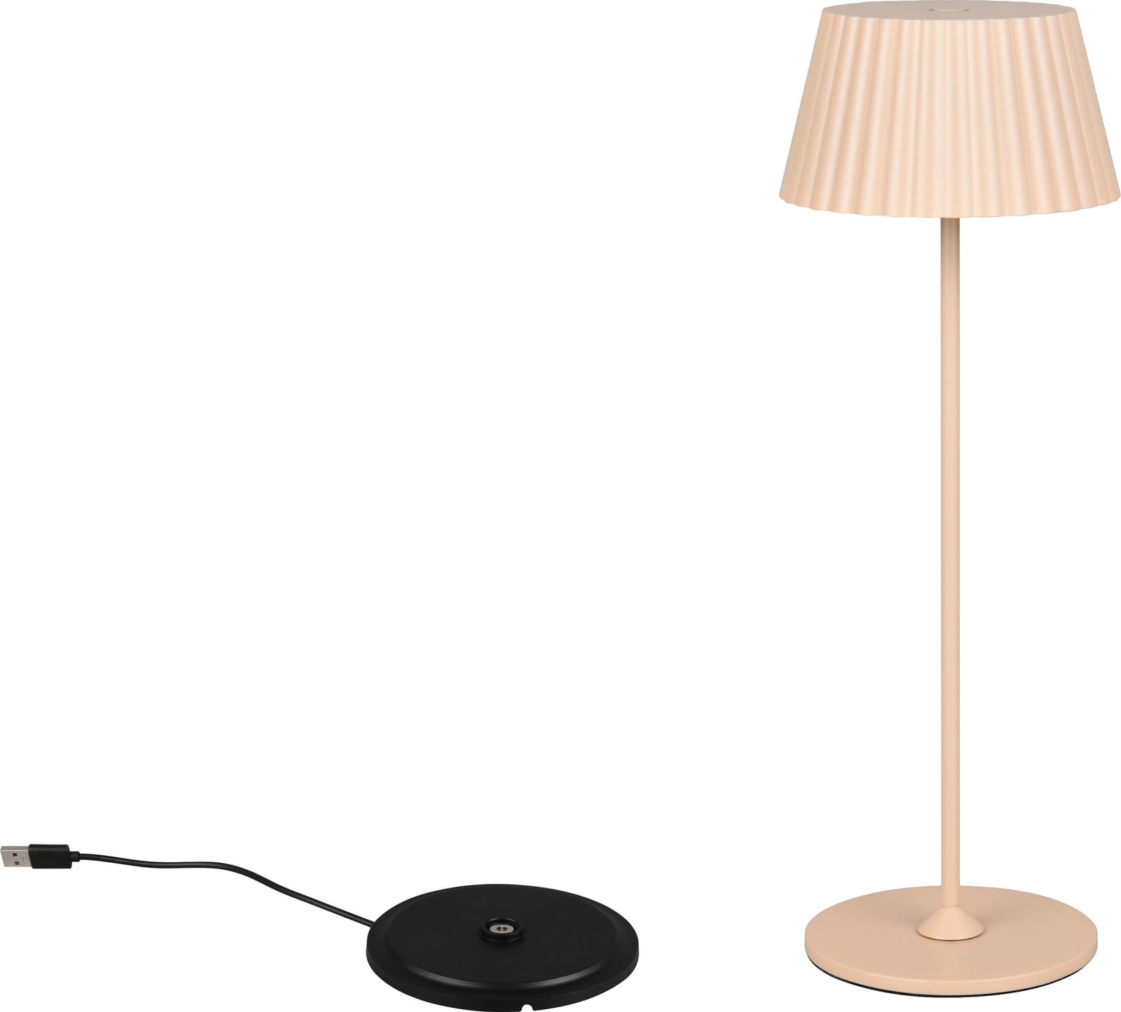 Trio Suarez oplaadbare LED-tafellamp beige