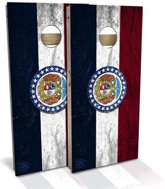 Skip's Garage Missouri Flag Outdoor Cornhole Board Set