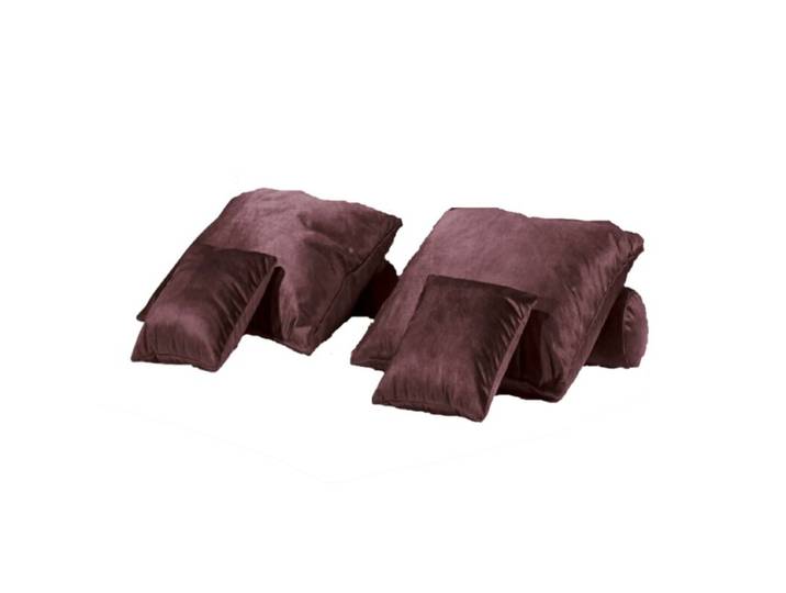 Trendstore Beth Kissenset 6-teilig - Microvelours aubergine Vint